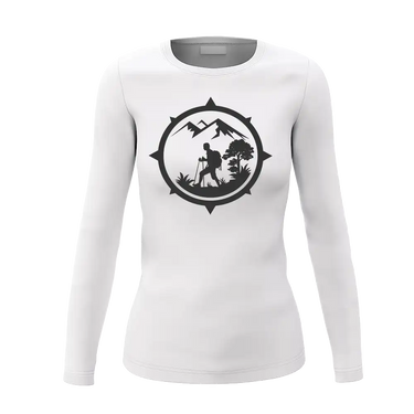 Hiking Mountain Compass Women Long Sleeve Shirt